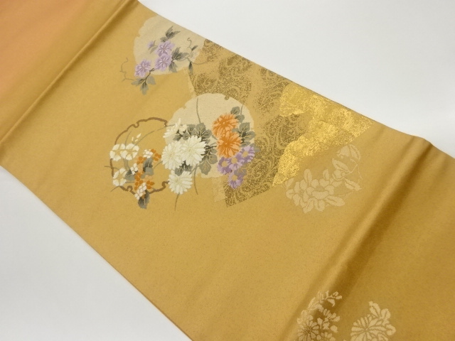JAPANESE HIRAKI NAGOYA OBI / WOVEN FLOWERS